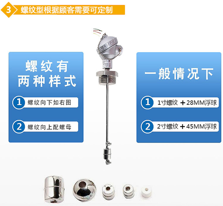 防爆浮球液位計螺紋分類圖