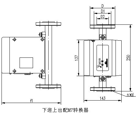 衛(wèi)生型金屬浮子流量計外形尺寸圖